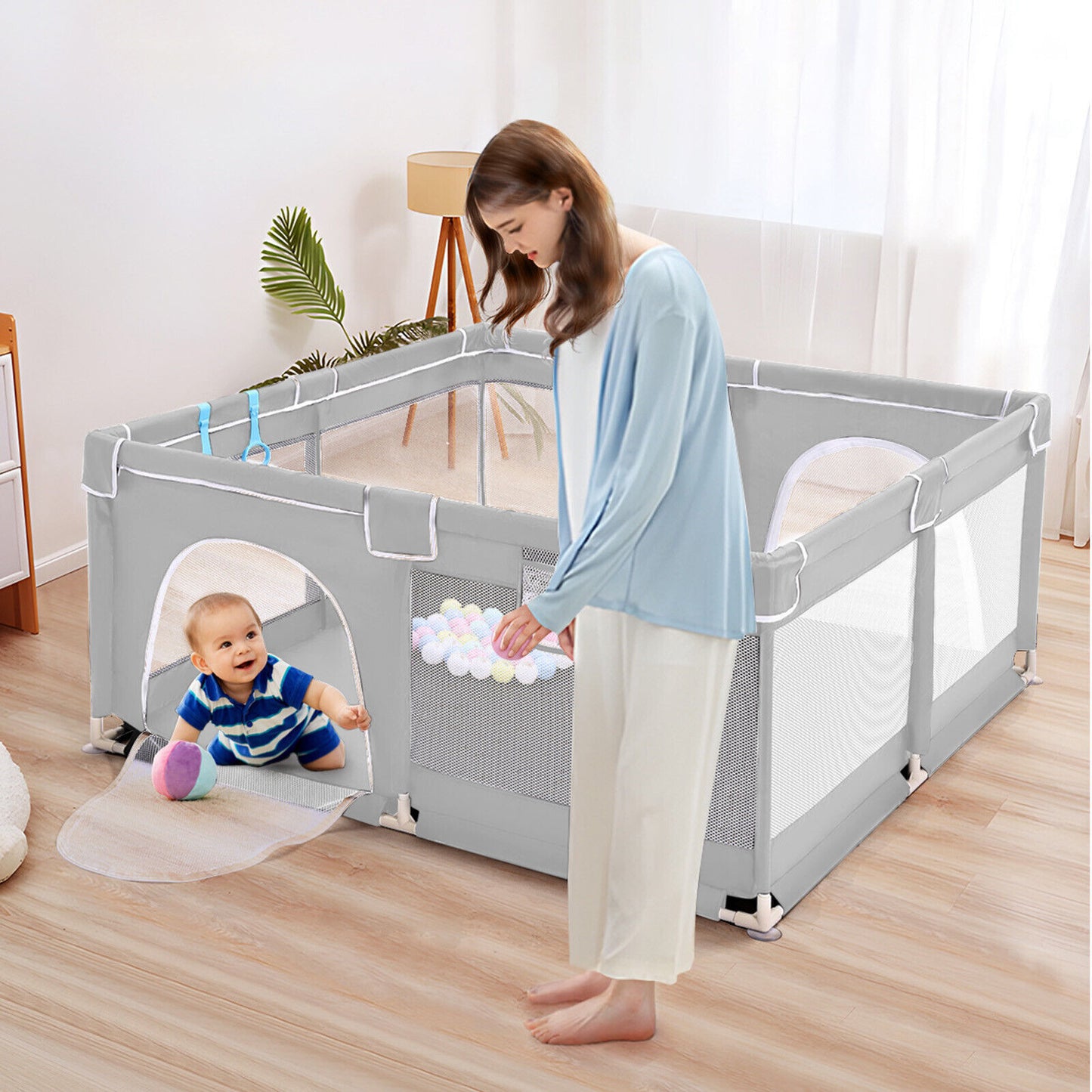 Baby Playpen With Mat